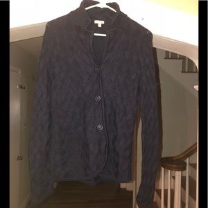 Talbots Navy Cable Knit Cardigan